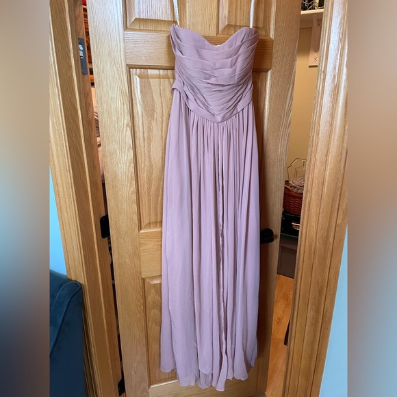 Azazie Strapless Blush Dress - Picture 4 of 6